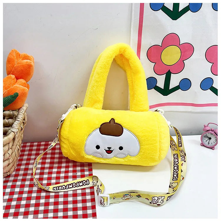 Plushies Kawaii Sanrio Plush Bag Hello Kitty Kuromi Shoulder Handbag My Melody Messenger Cinnamoroll Backpack Phone Storage Gift