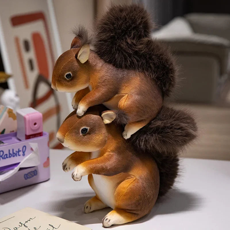 21/25cm Simulation Squirrel Plush Toy Cute Animal Decoration Children's Toys Birthday Gift Room Decor