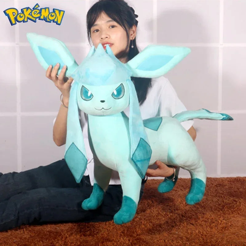 60cm Pokemon Large Glaceon High Quality Anime Plush Toy Doll Animal Stuffed Peluche Great Birthday Gift For Kids