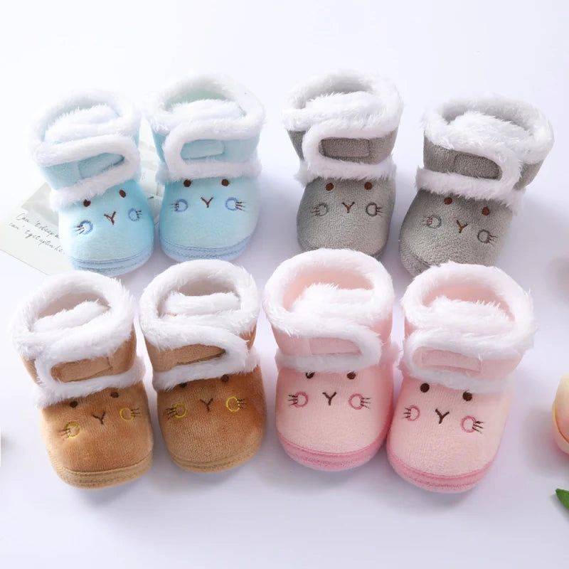 Winter Snow Baby Boots Newborn Warm Booties Soft Sole First Walkers Shoes for Baby Girls Boys Infant Shoes Toddler 0-18Months