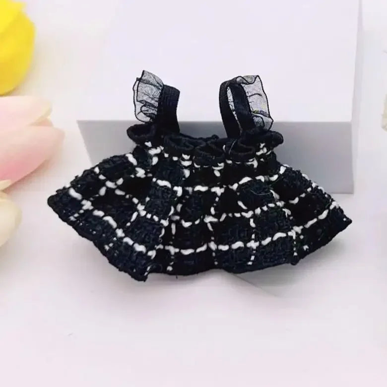 Mini Plush Doll'S Clothes Outfit Accessories For Korea Kpop Exo Labubu Idol V1 V2 Skirt glasses necklace Clothing Gift