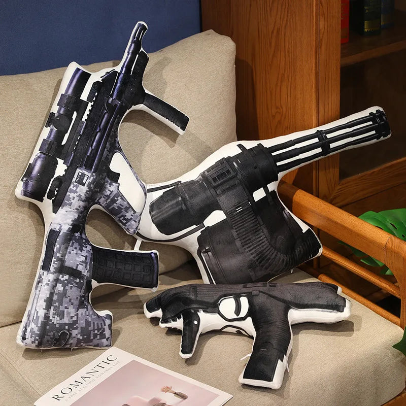 Super Cool Realistic Stuffed Printed Firearm Plush Toys Soft Funny Lifeiliek Rifle Sniper Rifle Toys Game Props For Boys