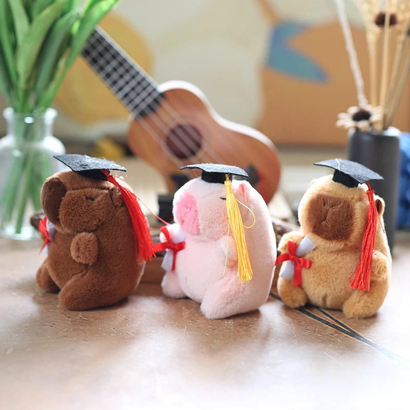 Cute Plush Dr Capibala Doll Pendant Exquisite Capybara Stuffed Toy Fashion Women Bag Pendant Car Hangings Ornament Keyring