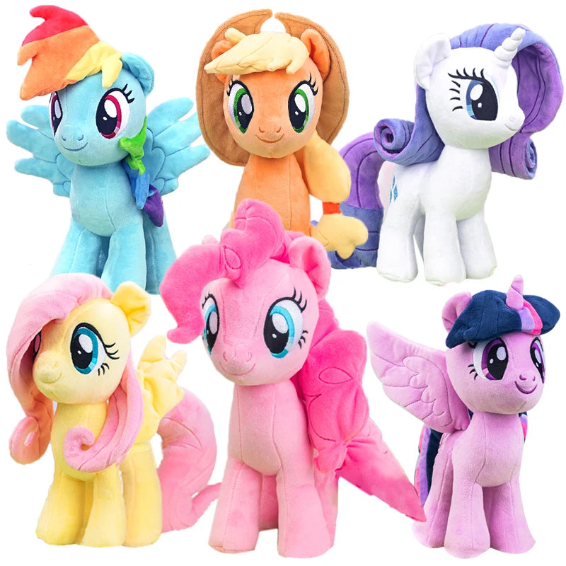 New My Little Pony Plush Toys Twilight Sparkle Pinkie Pie Rarity Fluttershy Applejack Rainbow Dash Stuffed Doll Kid Xmas Gift