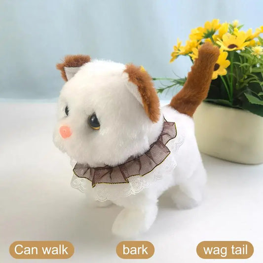 Tail Wagging Head Nodding Cat Toy Realistic Electronic Plush Toy Interactive Kitten Toy For Children Boys Girls