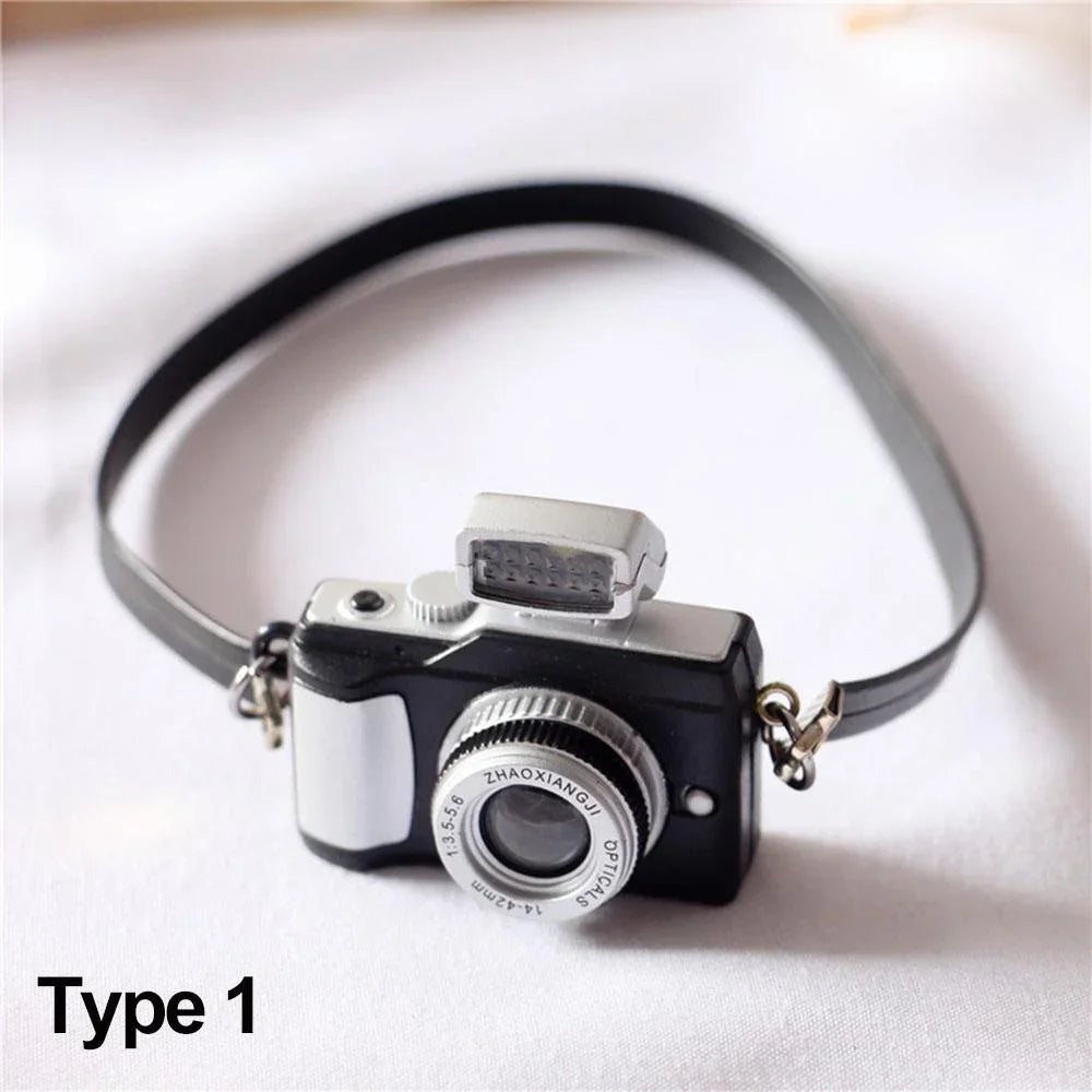 1Pc 1/6 1/8 1/12 Dollhouse Miniature Digital SLR Camera for labubu for upset duck Dolls House Decoration Accessory