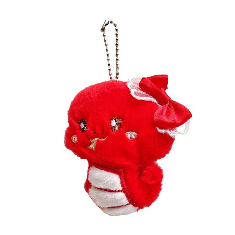 Chinese Style Cute Zodiac Snake Plush Keychain Cartoon Snake Pendant Keychain Bag Decoration Fashion Creative Snake Brooch