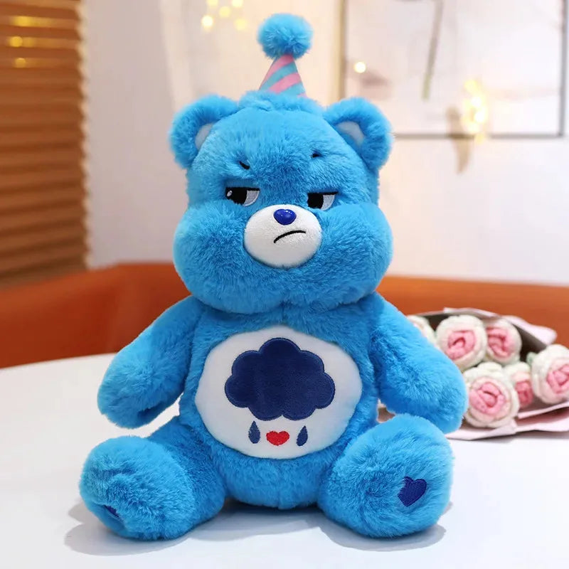 38CM MINISO Disney Carebear Colorful Plush Toy Rainbow Bear  Sleeping Doll Rag Doll Comfort Bear Pillow Companion Birthday Gift