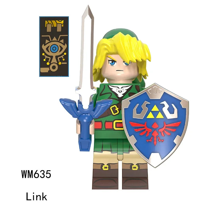 Zelda Tears of The Kingdom Link Mini Bricks Action Figure Assembly Toy Cartoon Building Blocks Boys Model Accessories Xmas Gifts