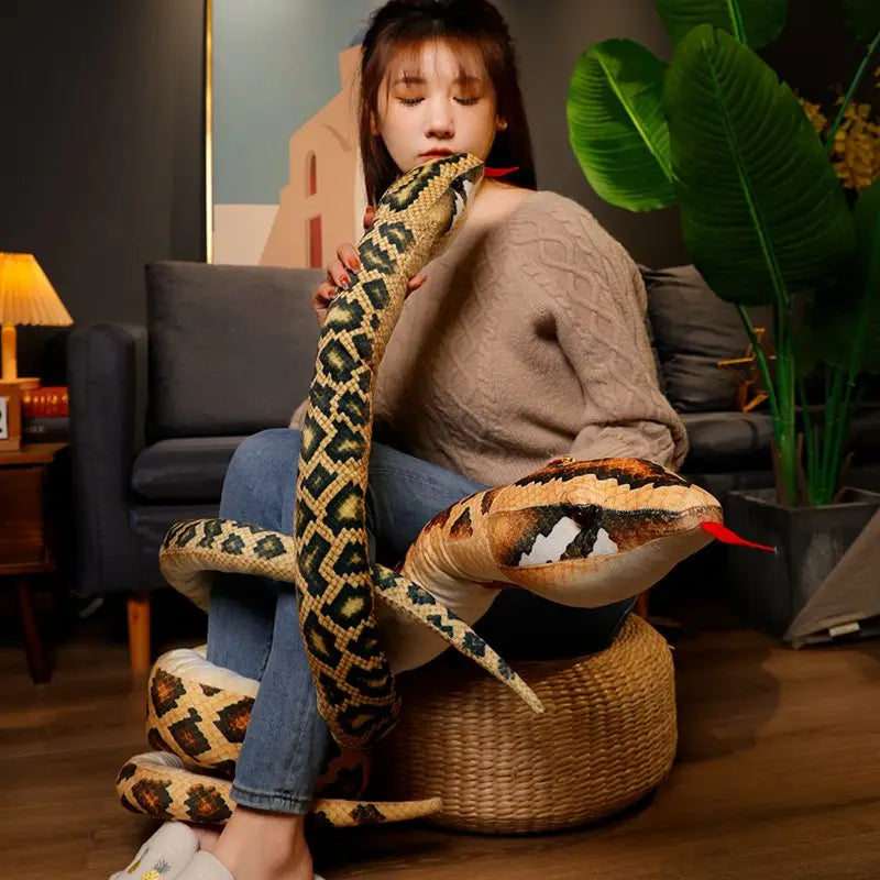 210cm Simulation Soft Plush Toys Giant Long Snake Animals Python Cloth Toy Stuffed Dolls Birthday Christmas Gifts