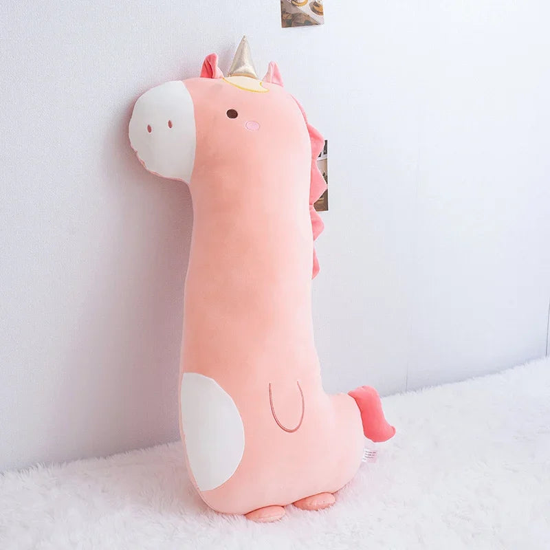 Cute Unicorn Dinosaur Giraffe Plush Pillow Stuffed Toys Cartoon Animal Sleeping Sofa Decoration Doll Birthday Gifts