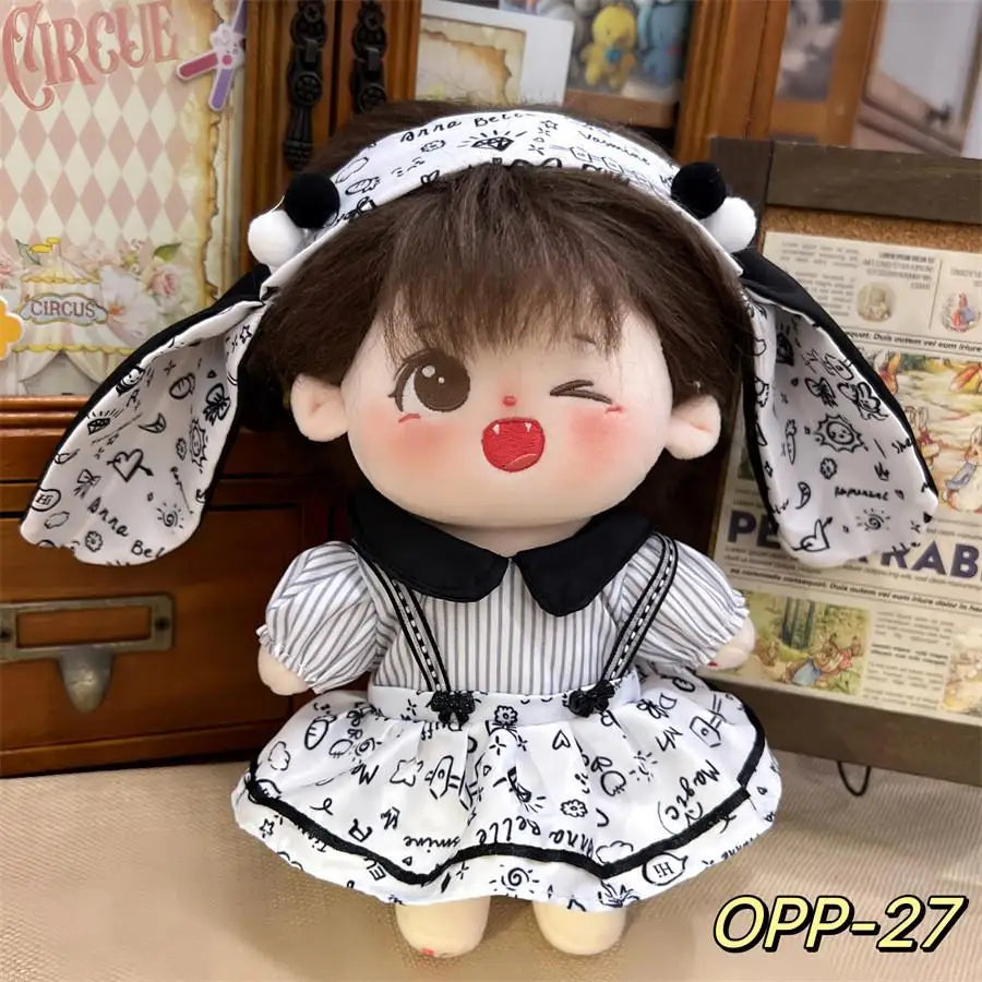 20cm Cotton Doll Dress Up Clothes Lolita Maid Dress Cute Fresh Princess Small Skirt