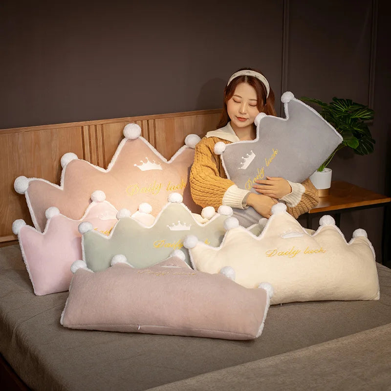 ins Crown Shaped Giant Pillow Stuffed Soft Colorful Seat Cushion Home Bed Sofa Baby Girls Sleepy Pillow Kawaii Valentine Gift