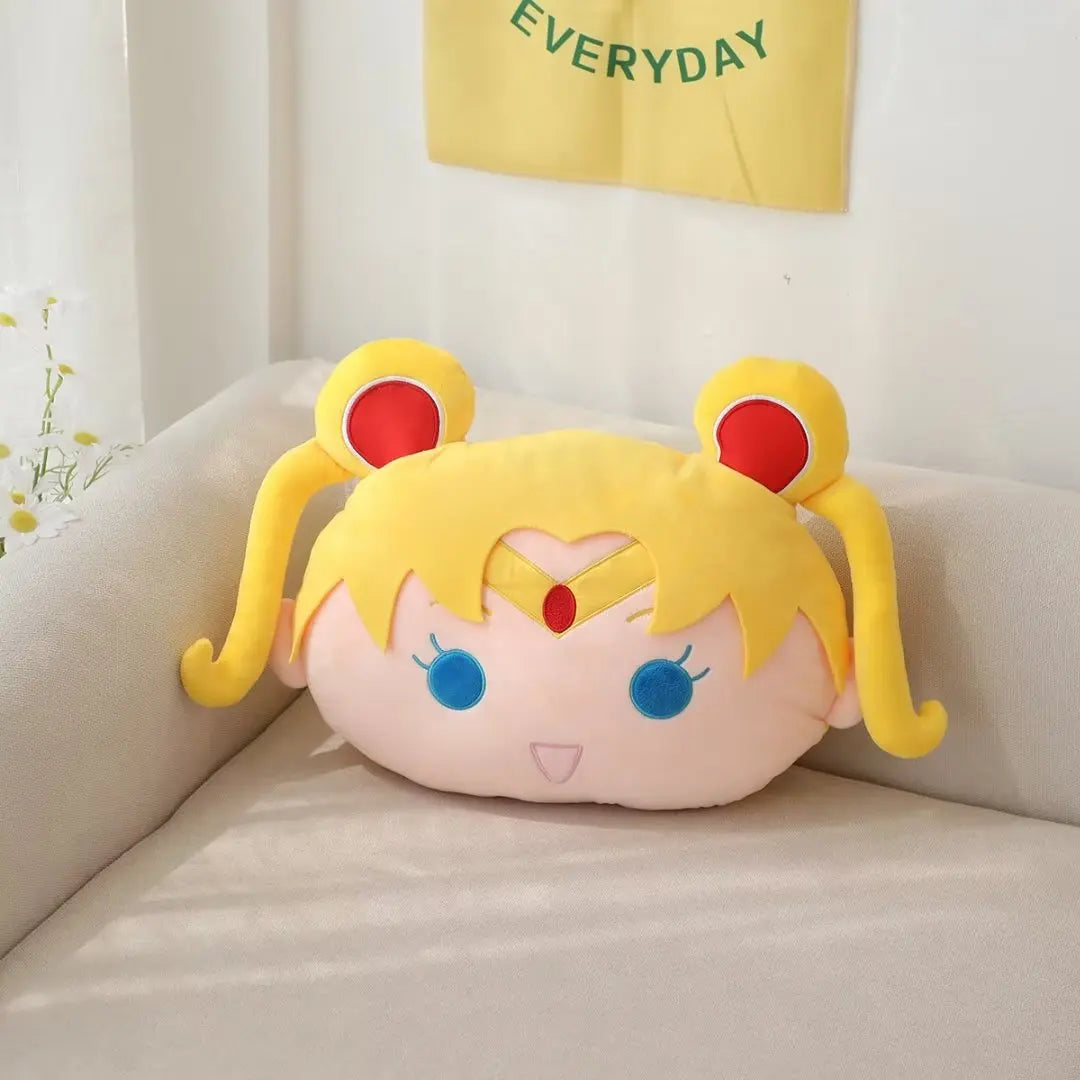 miniso Anime Sailor Moon Plush Pillow Kawaii Tsukino Usagi Plushies Room Decor Chiba Mamoru Stuffed Doll Girlish Kid Gift