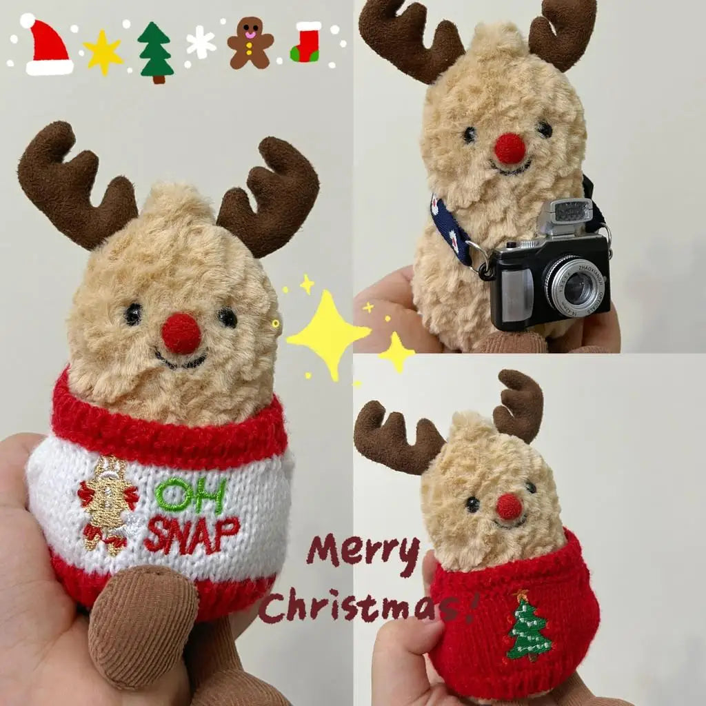 HF For Jellycat Reindeer Peanut Sweater Christmas Style Accessories Clothes Camera Accessories Cute Wear Elk Peanuts