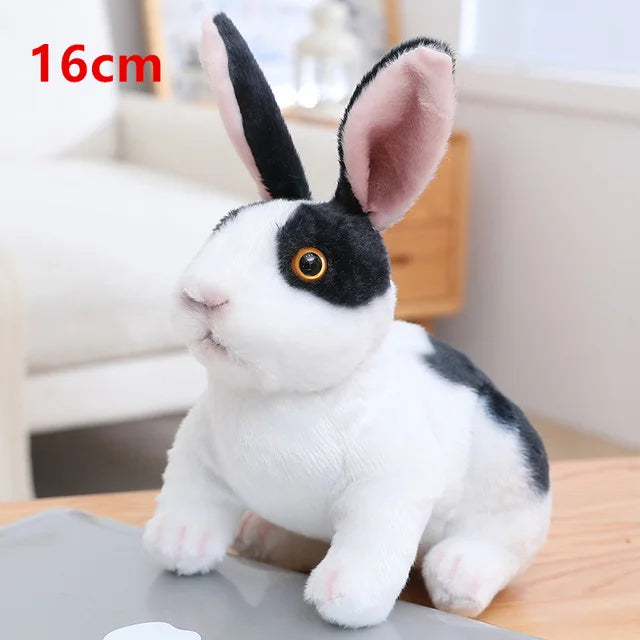 Simulation Kawaii Long Ears Realistic Rabbit Plush Toy Lifelike Animal Stuffed Doll Toys for Birthday Gift Room Decor