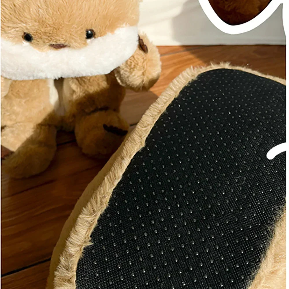 Otter Animals Slippers Cute Cartoon Non-slip Fluffy Slipper Funny Soft Warm Shoes Indoor Couple House Shoes Men Women Gifts