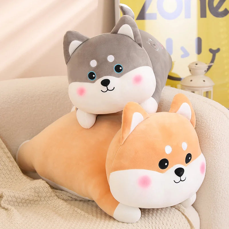 50/60cm Cartoon Cuddly Fat Lying Husky&Corgi Dolls Baby Kids Appease Dolls Soft Stuffed Animals Dog Peluche Elegant Gift