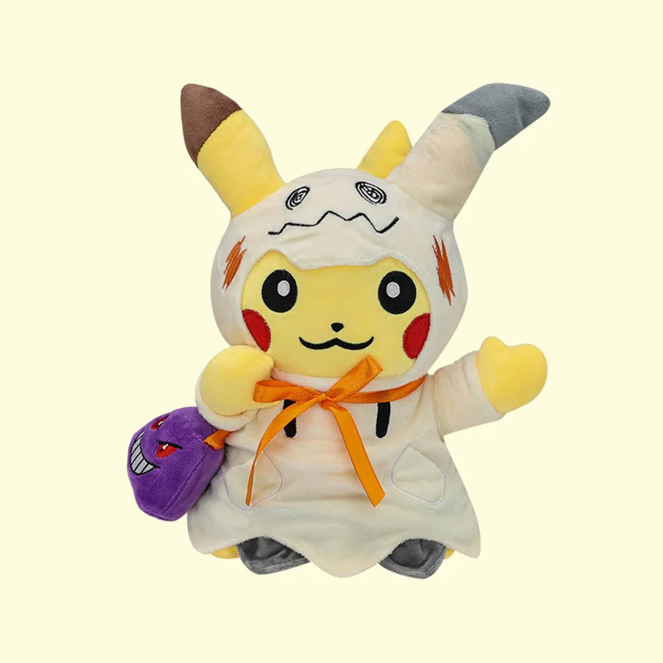 POKEMON Halloween Series Large Puzzle Q Pikachu Puzzle Q Backpack Small Puzzle Q Doll Plush Toy Pocket Monster Plush Toy Childre