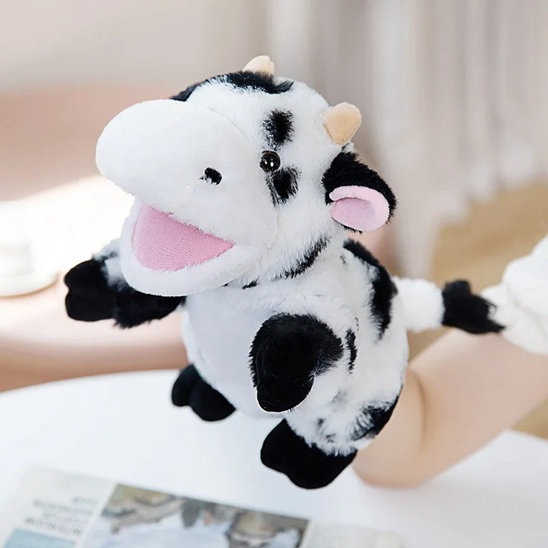 Stuffed Plush Animals Toys Hand Finger Story Puppet Kawaii Dolls Educational Baby Toys Duck Lamb Cow Dog Horse Children Gift