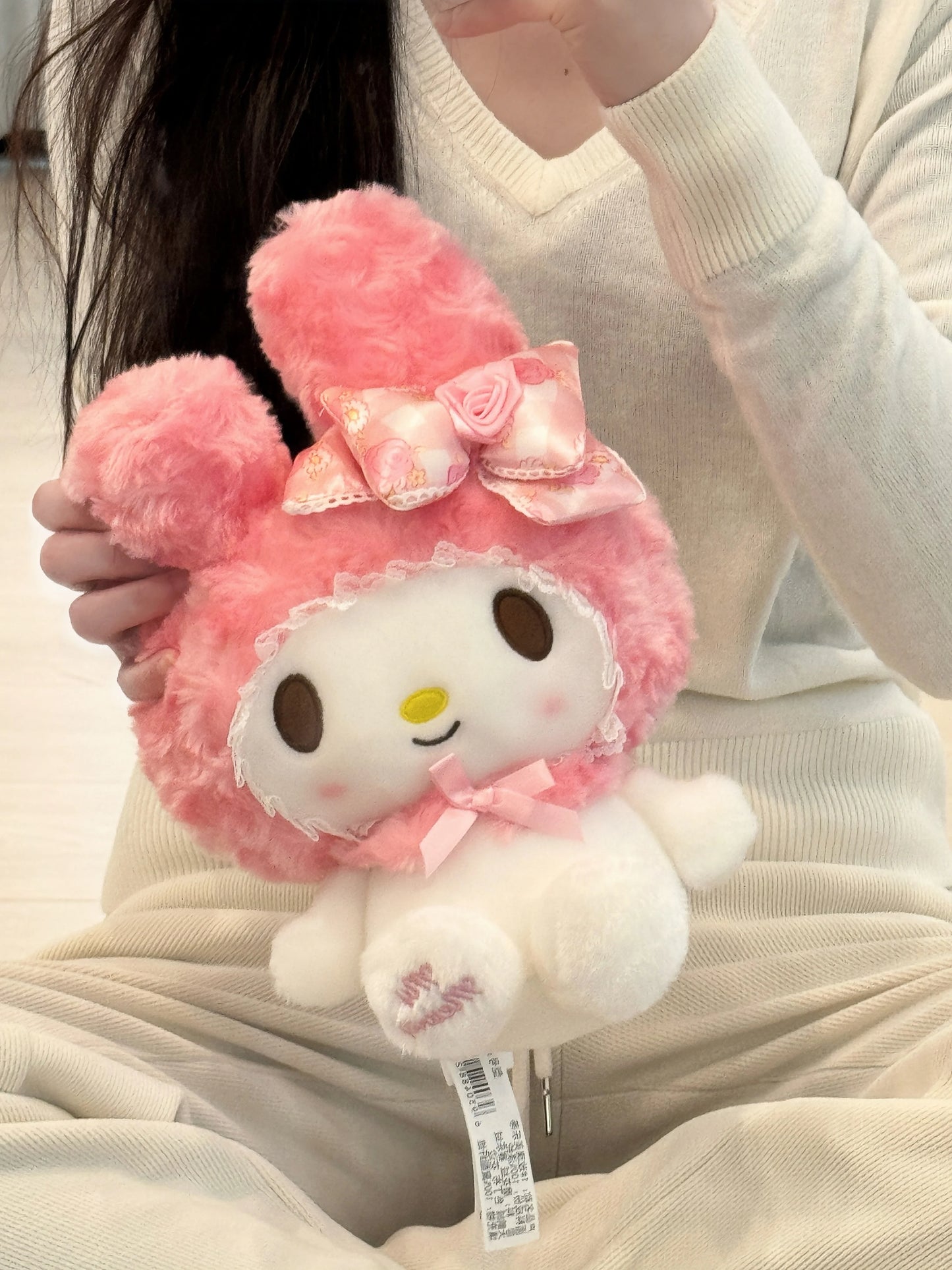 22-30cm Genuine Sanrio Hello Kitty Kawaii Rose My Melody Anime Stuffed Animals Plush Doll Companion Toy Children Birthday Gift