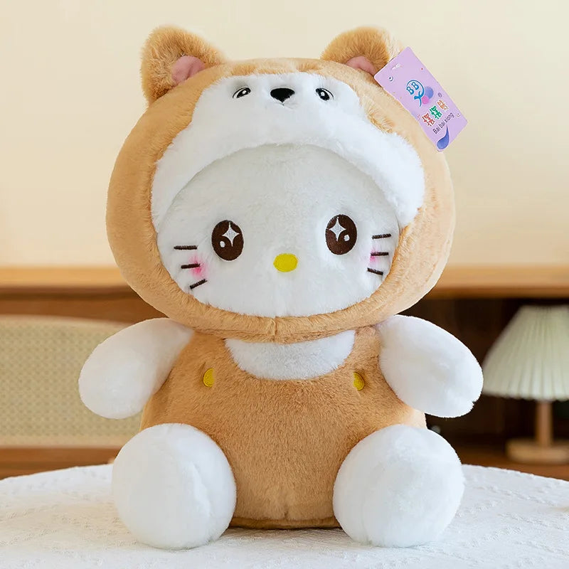 30cm Sanrio New Cute Cartoon KT Cat Plush Toy Dolls Children's Cloth Doll Children's Sleeping Plushies Pillow Birthday Gift Doll