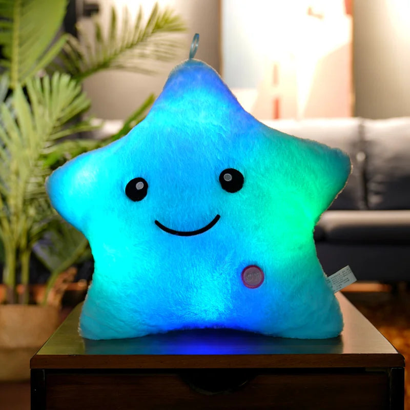 Creative Toy Luminous Pillow Soft Stuffed Plush Glowing Colorful Stars Cushion Led Light Toys Gift For Kids Children Girls