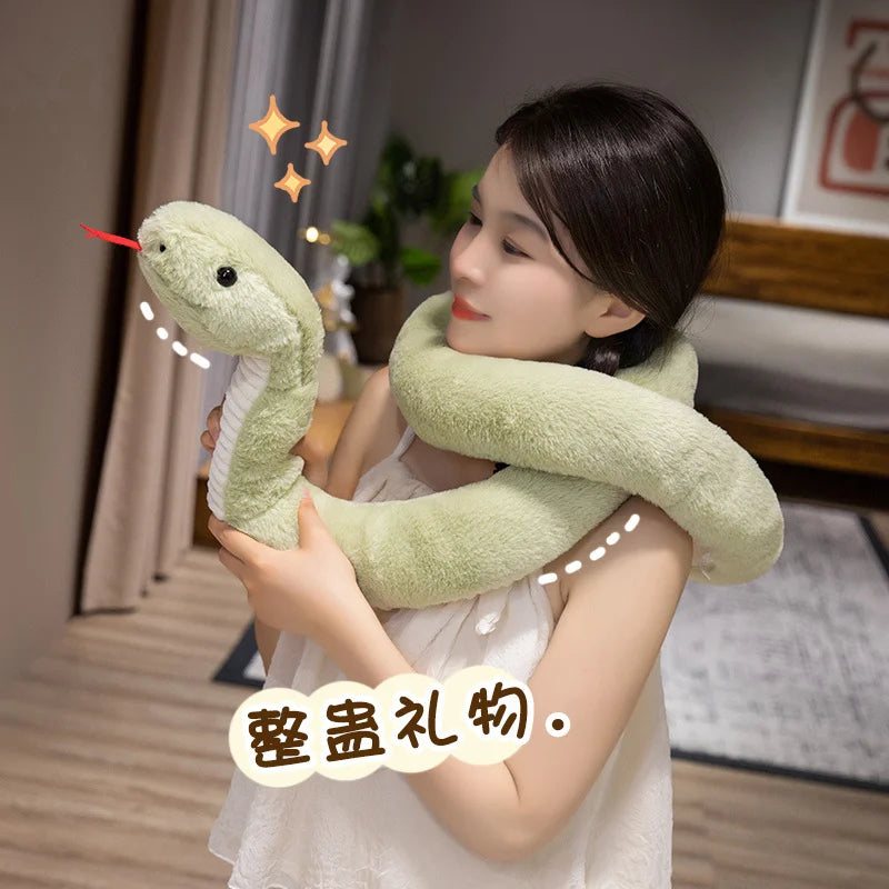 Big Size Snake Plush Anime Toys Cartoon Wild Animal Snake Stuffed Doll Kawaii Room Decor SnakeCushion Kids Xmas Gifts