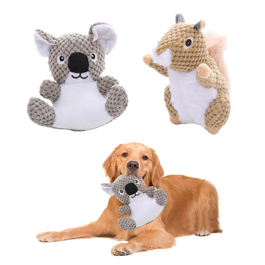 Dog plush chew toy cute koala shape bite resistant teeth interactive play pet supplies