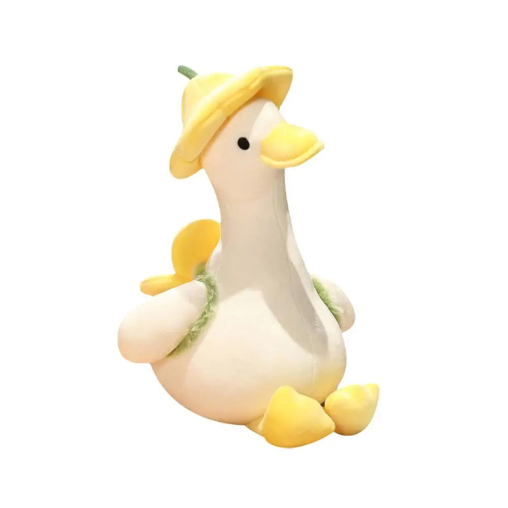 35/40cm Plush Small Yellow Duck Hat Flower Stuffed Backpack Cartoon Dolls Soft Plush Ornament Animal Car Toys Pendant T2i8