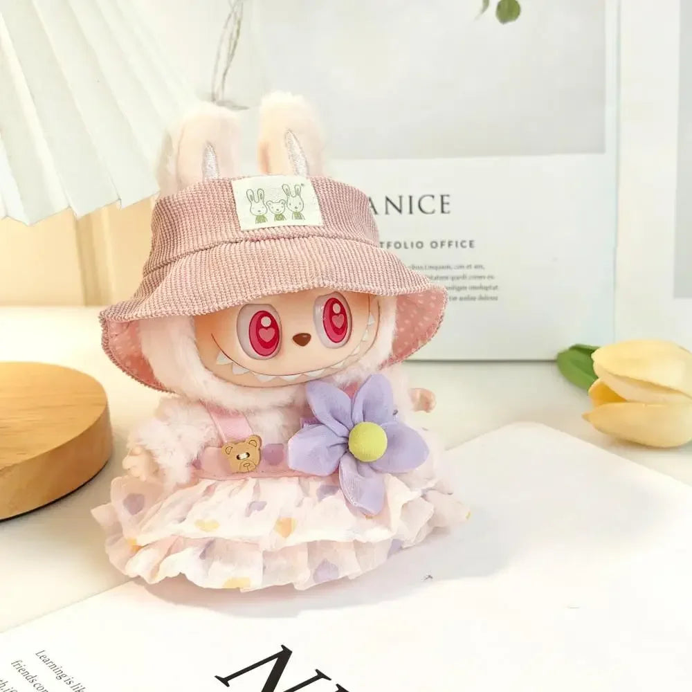 17cm Mini Plush Doll'S Clothes Outfit Accessories For Korea Kpop Exo Labubu V1 V2 Idol baby clothes Wrinkle dress Clothing Gift