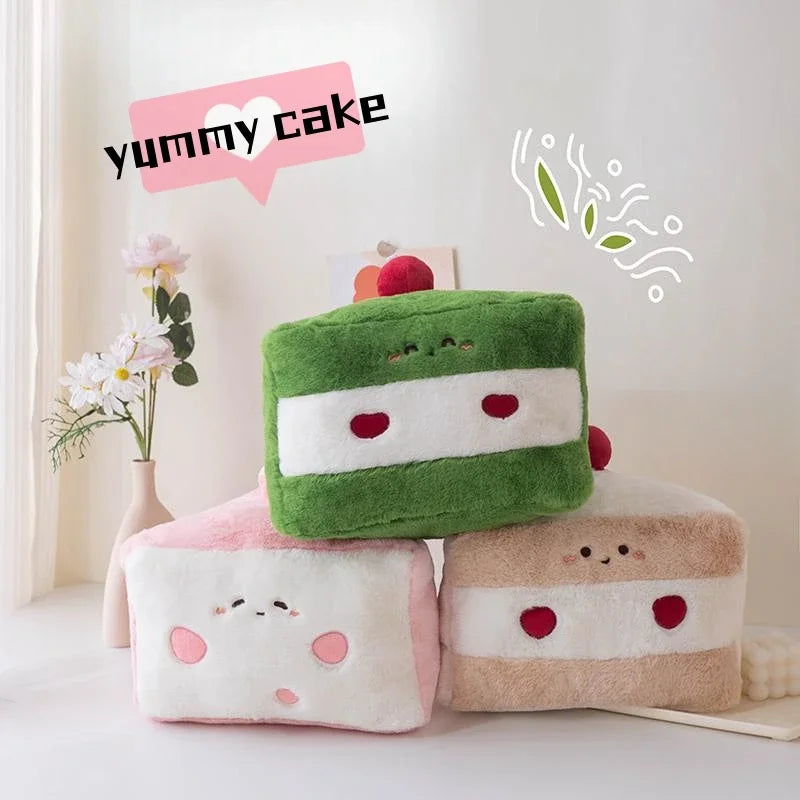 30cm Happy Birthday Sweet Cake Plush Doll Stuffed Colour Plushie Party Decor Kids Children Gift Toy