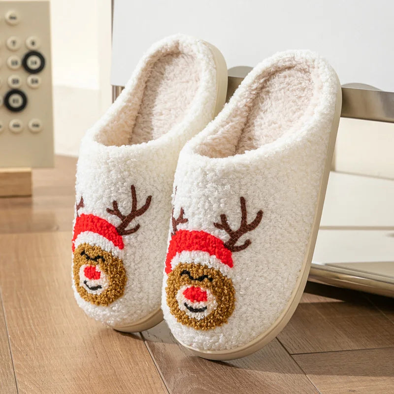 Women's Pumpkin Halloween Slippers for Indoor Use in Autumn Winter Comfortable Warm Fluffy Slippers for Couple in Cold Winte