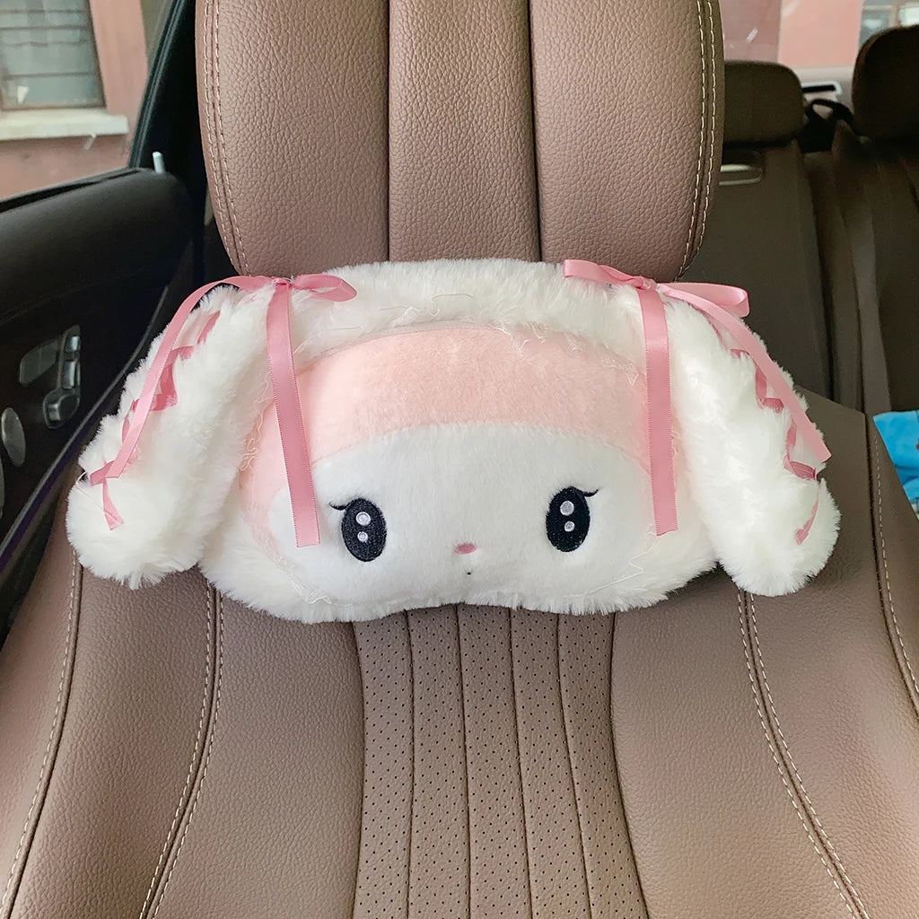 Kawaii Sanrio Lolita Pillow Blanket My Melody Car Pillow Kuromi Seat Belt Cover Stuffed Anime Cuddly Plushies Hello Kitty Toy