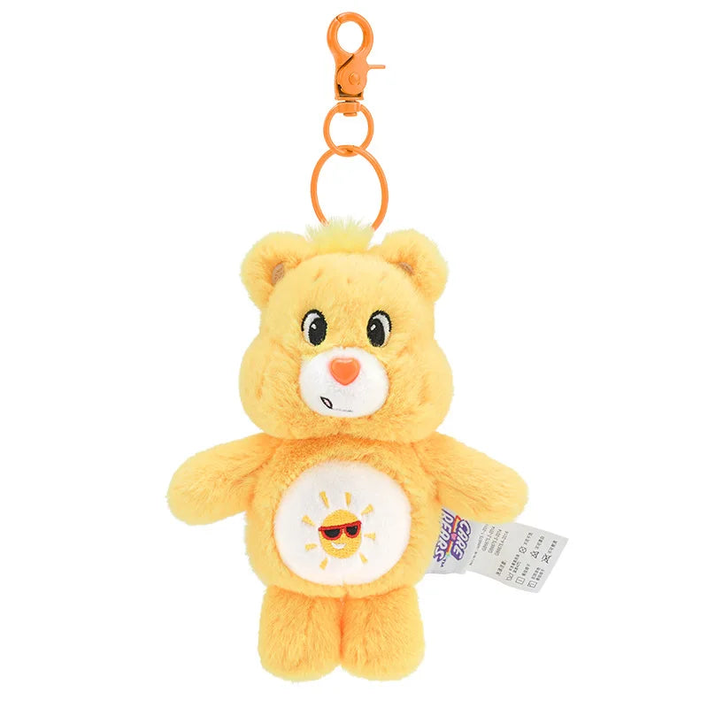 Sanrio Plush Kawaii Carebears Rainbown Bear Plush Anime Hobby Toy Keychain Bag Pendant with Sound Dolls Christmas Birthday Gifts