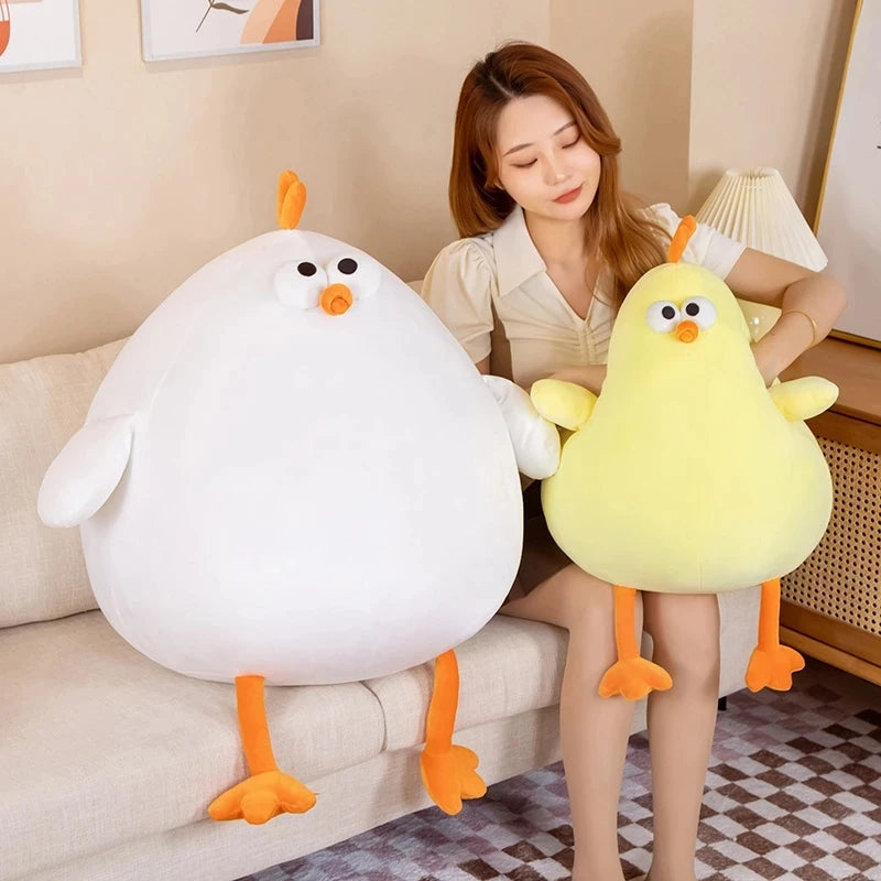 New Cute Anime Fat Chicken Plush Toys Stuffed Animals Seagull Chick Big Pillow Doll Baby Sleepping Plushie Gift for Kids