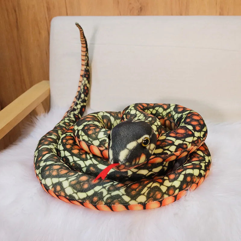 1pc 200cm/300cm Giant Snakes Plush Toy Simulation Long Golden Python Stuffed Snake Plushie Children Boys Gift Home Decoration