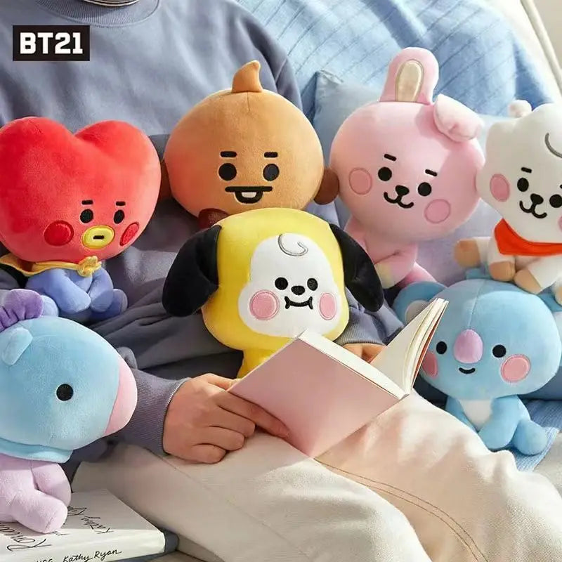 10-12cm Bandai Plush Toy Backpack Korean Bts Kawaii Doll Homecoming Season Dormitory Christmas Gift Birthday Grabbing Doll