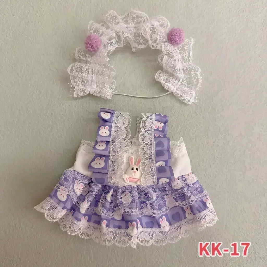 20cm Plush Doll'S Clothes Outfit Accessories For Korea Kpop Exo Labubu Idol Dolls Lolita set cute little princess skirt Clothing