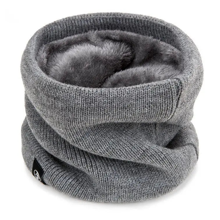 Unisex Solid Cashmere Plush Warm Winter Ring Scarf Women Men Knitted Full Face Mask Snood Neck Scarves Bufanda Thick Muffler New