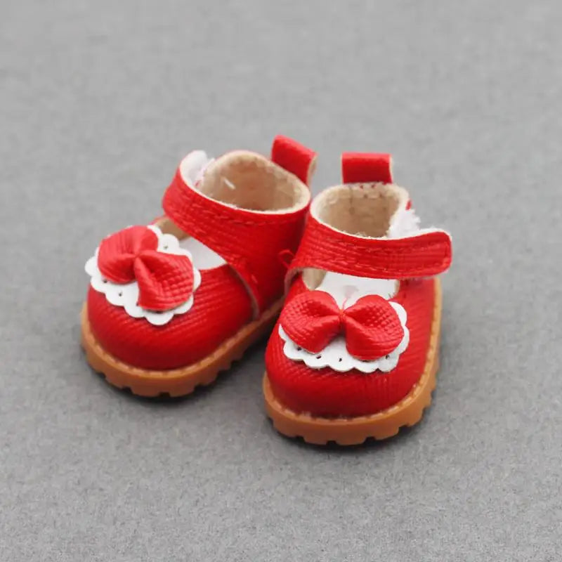 For Labubu Bow Shoes for 17cm Labubu 10cm for EXO /Cotton Doll Finger Shoes Doll Leather Shoes