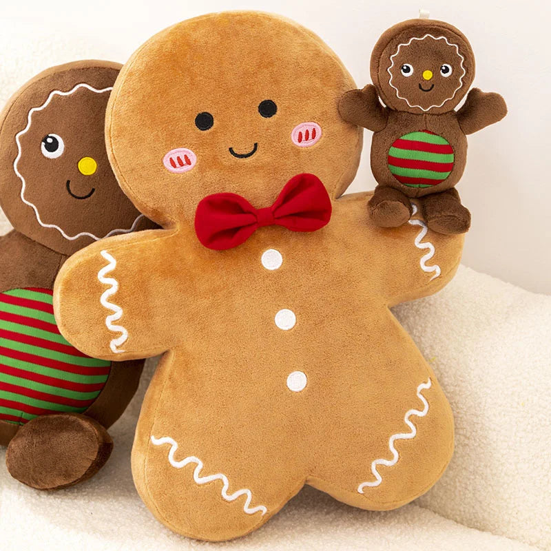 Cartoon Cute Christmas Gingerbread Man Plush Toys Stuffed Baby Appease Doll Biscuits Man Xmas Pillow Home Decor Children Gift