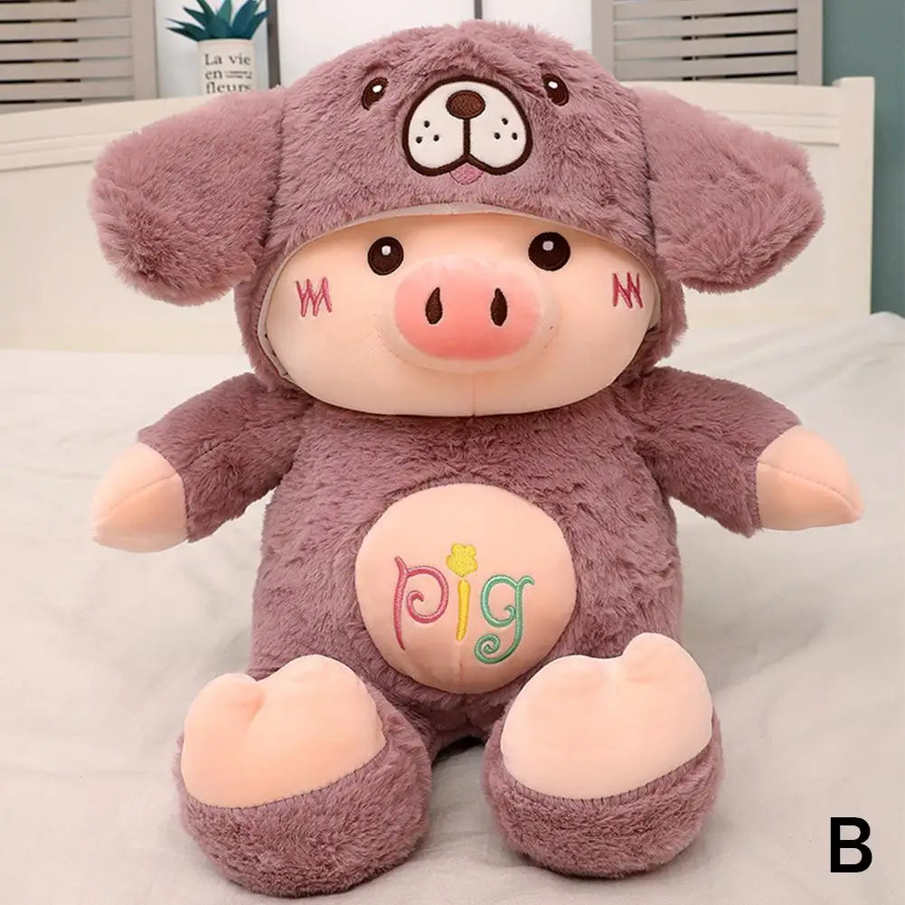 1pc Cute Piggy Plush Toy Kawaii Soft Stuffed Animal Doll Throw Pillow Christmas Halloween Birthday Gifts For Girl