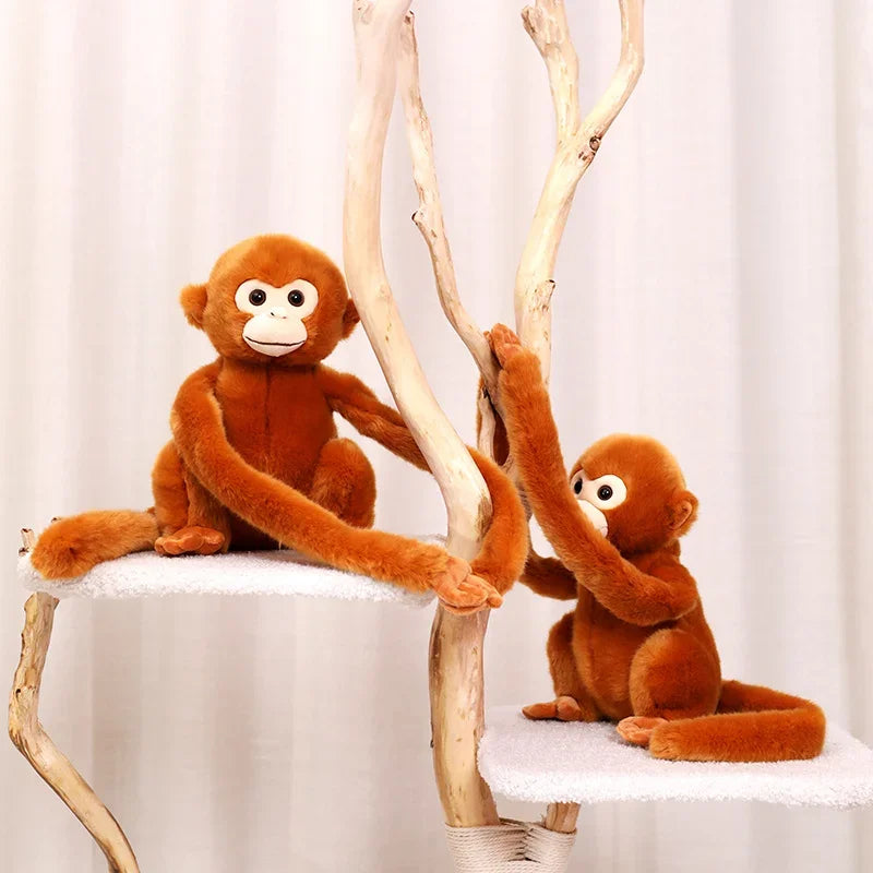 Simulation Cute Monkey Plush Toy Golden Monkey Doll Long Arm Monkey High-end Curtain Bundled Ornaments Stuffed Toys Home Decor