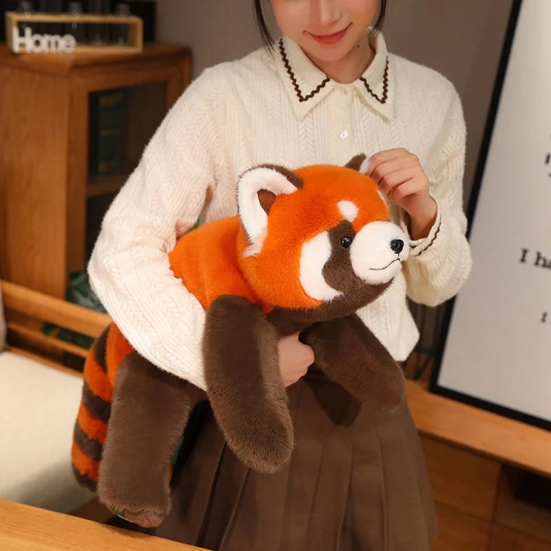 30cm-60cm Cute Lazy Style Raccoon Fox Red Panda Plush Toy Soft Stuffed Cartoon Animal Sofa Pillow Cushion Doll Home Decoration