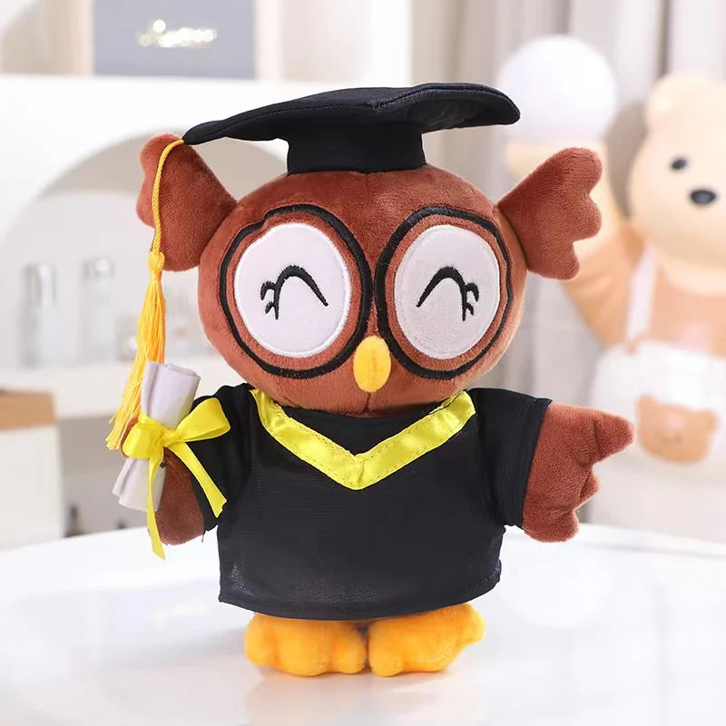 Graduate Plush Dolls Doctor Capybara Owl Bear Plush Toy Cute Stuffed Animal Toy Doll Soft Cartoon Pillow Graduation Gift