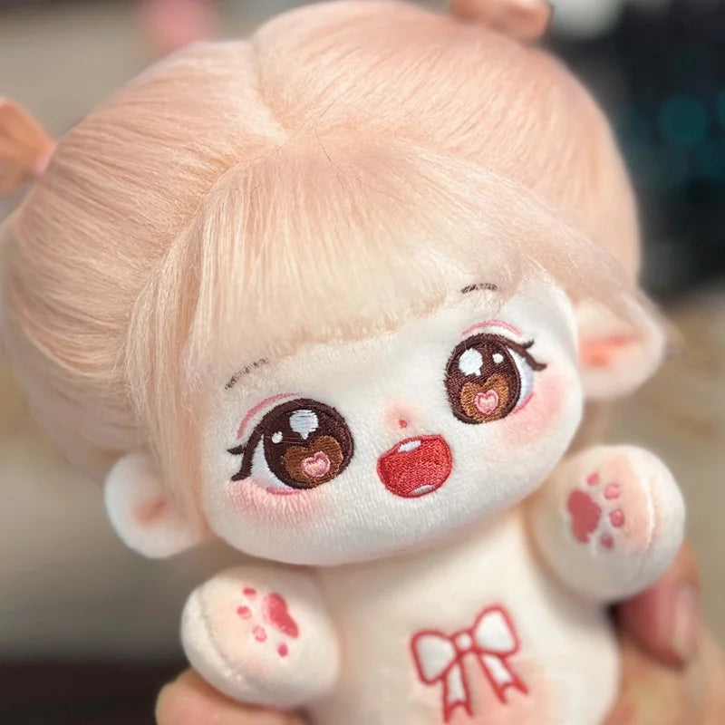 20cm Kawaii Plush Cotton Doll Idol Stuffed Super Star Figure Dolls No Attribute Fat Body Crying Doll Can Change Clothes Gift