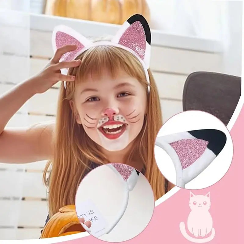 New Hot Gabby Dollhouse Headband For Girls Birthday Party Headbands With Cute Ear Cartoon  Headpiece Halloween Hair Accessories