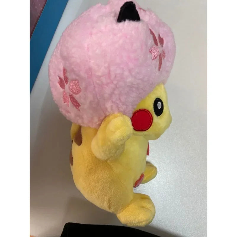 Anime Genuine Sakura Pikachu Plush Doll Japanese Pokémon Pikachu Sakura Headwear Funny Cute Plush Doll Girls Lovely Gifts Toy