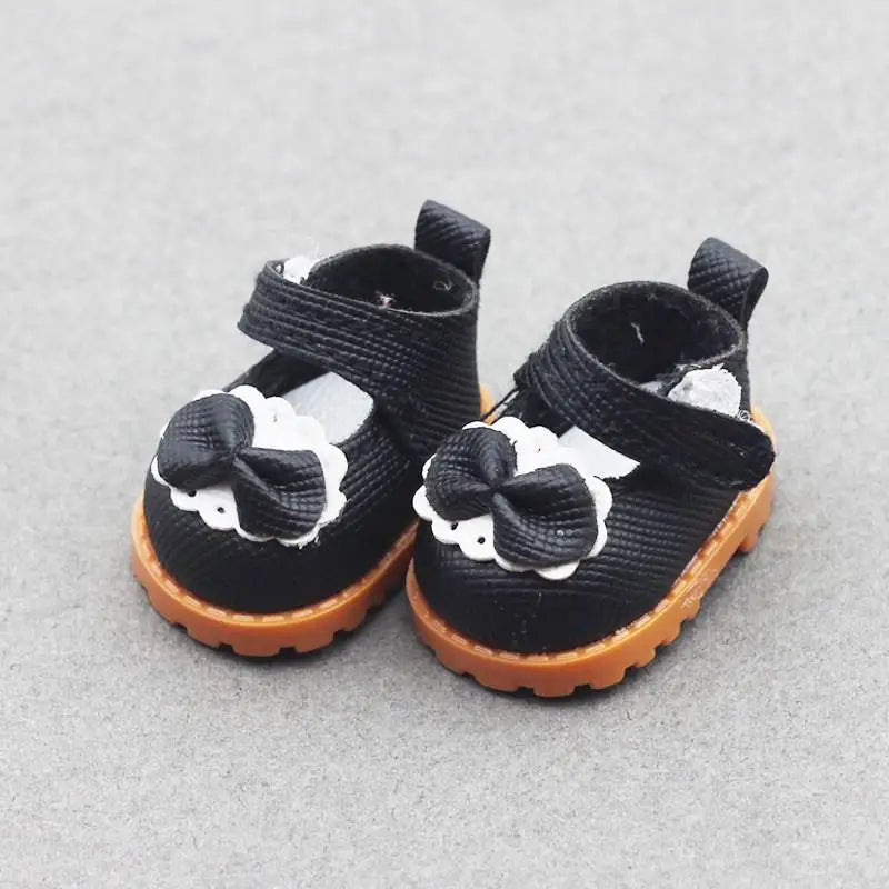 For Labubu Bow Shoes for 17cm Labubu 10cm for EXO /Cotton Doll Finger Shoes Doll Leather Shoes